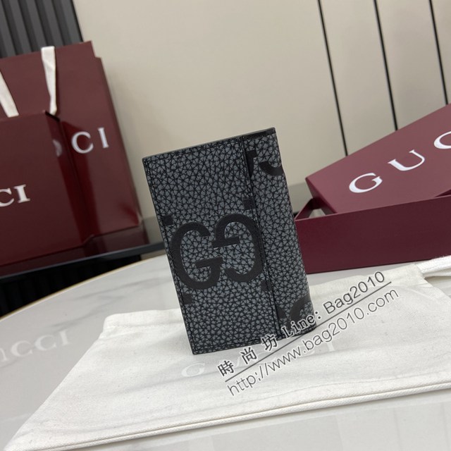 Gucci專櫃古馳最新款經典字母交織圖案男士錢包卡包 jh2647型號：739478